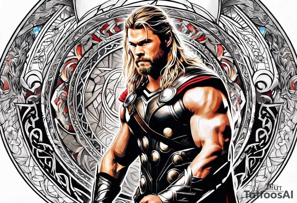 The Mighty Thor that looks like the Chris Hemsworth version tattoo idea