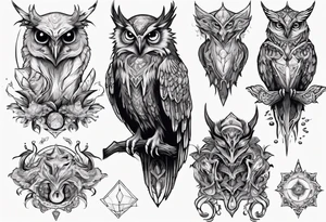 The Demon Owl Stolas, a Prince of Hell who is obsessed with gems, knowledge of astrology and poisonous plants. tattoo idea