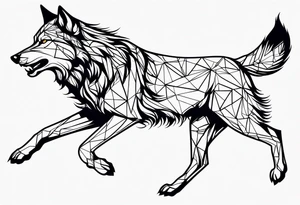 a wolf running tattoo idea