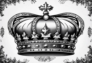 Crown with the letter T tattoo idea