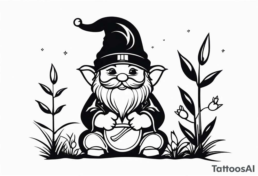 Charming Garden Gnome tattoo idea