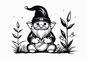 Charming Garden Gnome tattoo idea