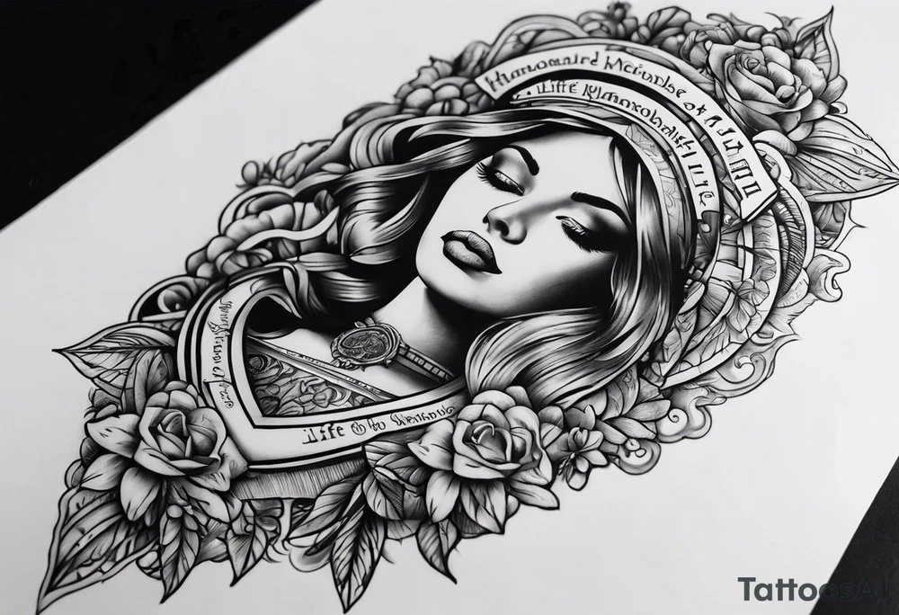 armband with these words: memorable life honorable death tattoo idea