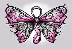 Sagebrush breast cancer ribbon tattoo idea