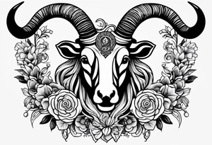 Aries horns with date 04-02-85 tattoo idea