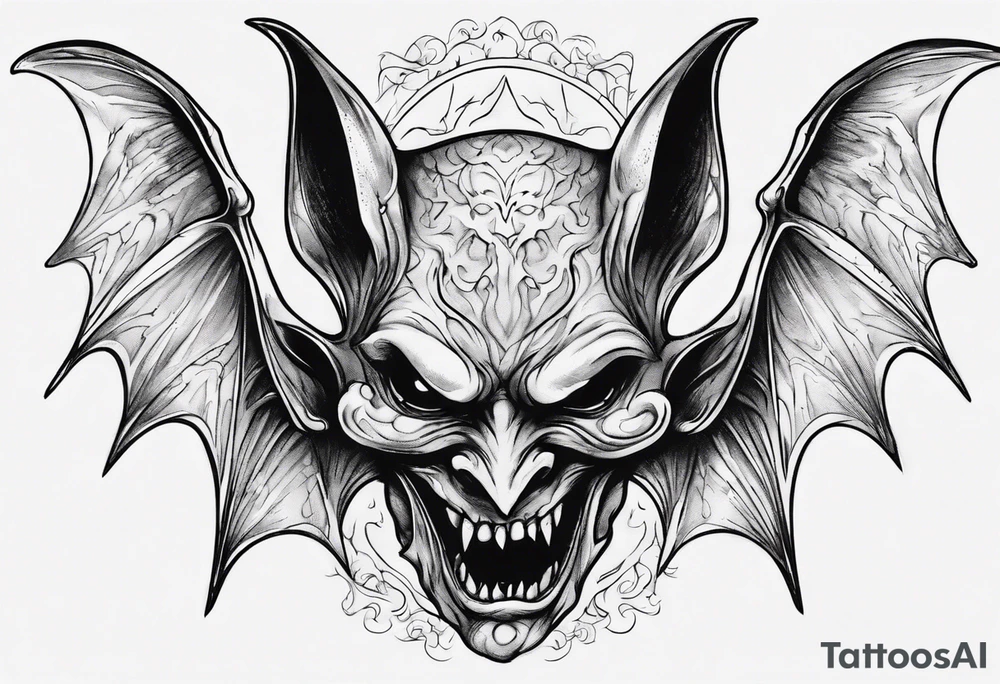 bat
hallucinating with demon face tattoo idea