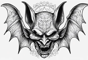 bat
hallucinating with demon face tattoo idea