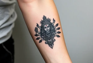 hindu god tattoo that shows strength and is trippy tattoo idea