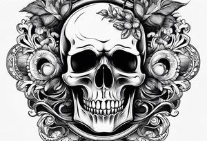 Turbo skull wild rich life tattoo idea