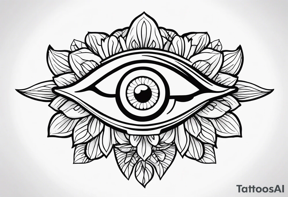Oeil de ra et fleur tattoo idea