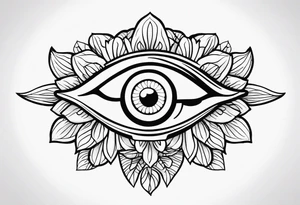 Oeil de ra et fleur tattoo idea