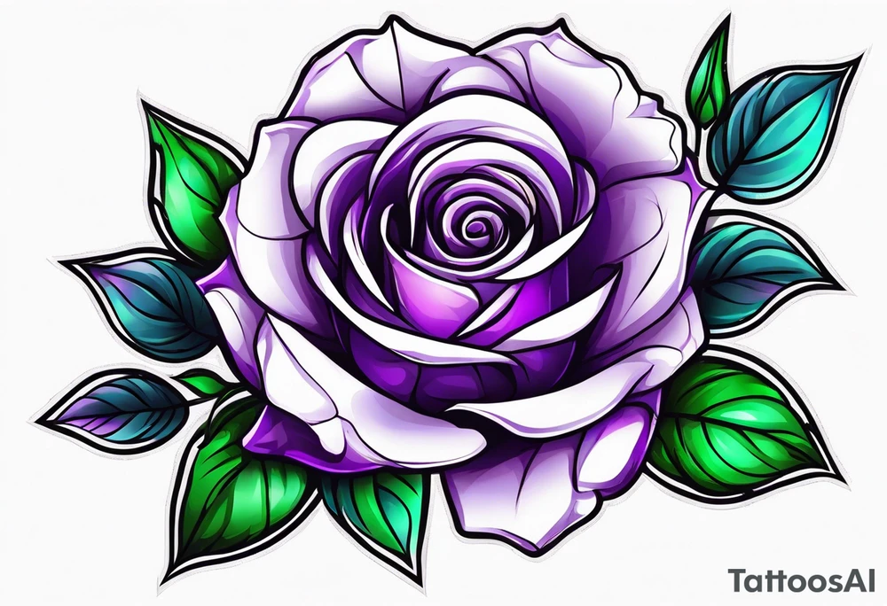 Purple rose, ribbon Royalty tattoo idea