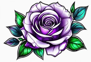 Purple rose, ribbon Royalty tattoo idea