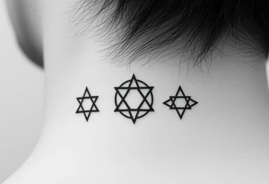 3 sacred geometry symbols next to each other tattoo idea