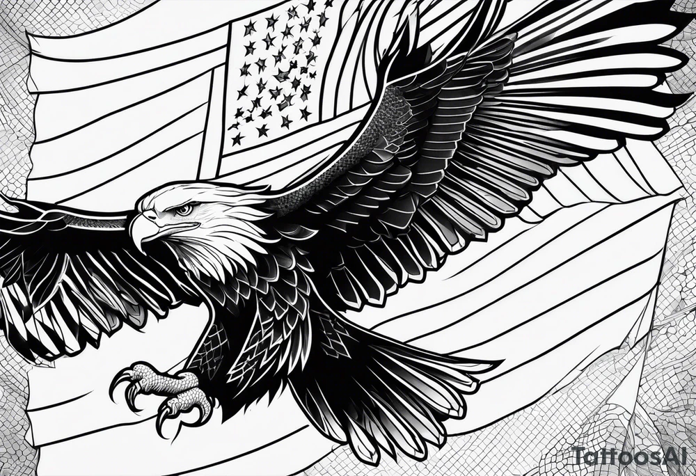 American flag eagle tattoo idea