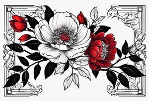 red peony tattoo idea