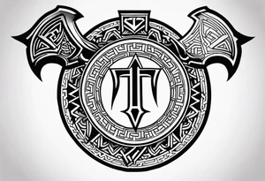 Valhalla berserker round shield axe
Valknut tattoo idea