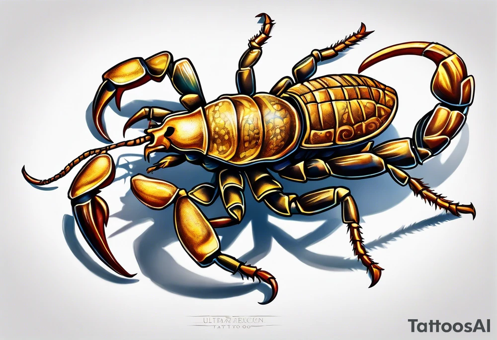 realistic scorpion incorporating third-eye tattoo idea