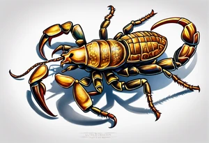 realistic scorpion incorporating third-eye tattoo idea