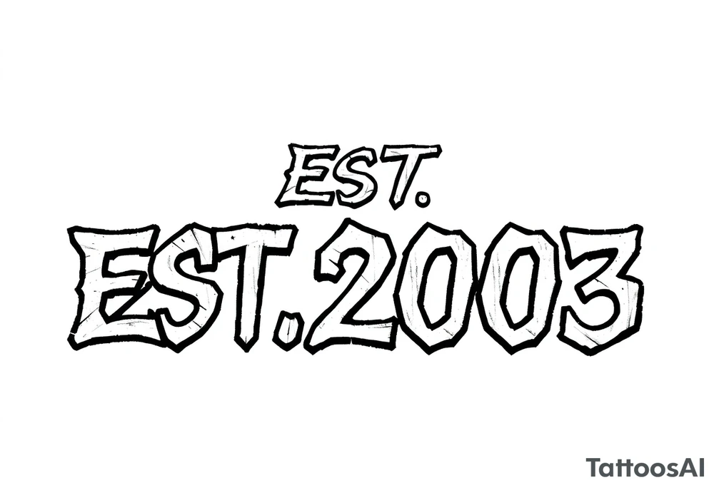 EST.2003 box text graffiti tattoo idea