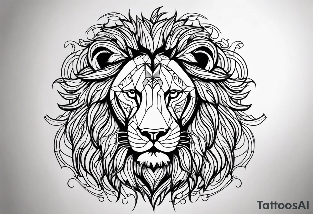 realistic laying lion tattoo idea
