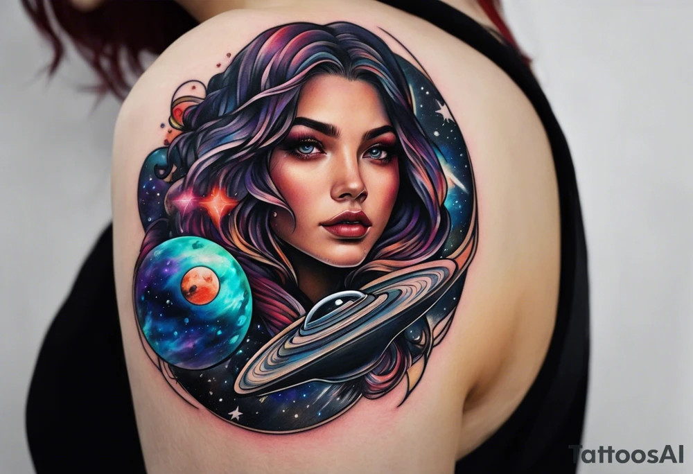 Drew space theme tattoo idea