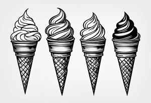 tiny ice cream cone tattoo tattoo idea
