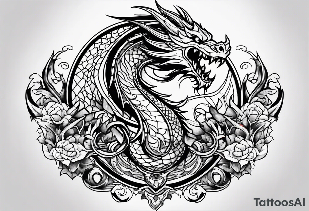 roaring dragons tattoo idea