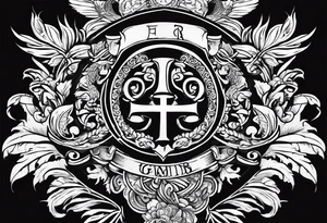 family crest with Whidbey Island, Cambodia, Scotland, Ghana, Liberia, Haiti tattoo idea
