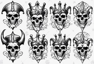 Court jester skull tattoo idea
