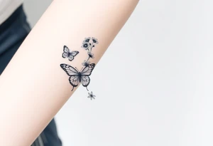spring violet flowers and butterflies, more butterfly, and sprinkels, flower are violet il want long for arm tattoo idea