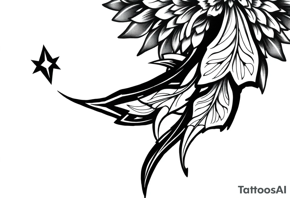 spiritual bold line tattoo idea