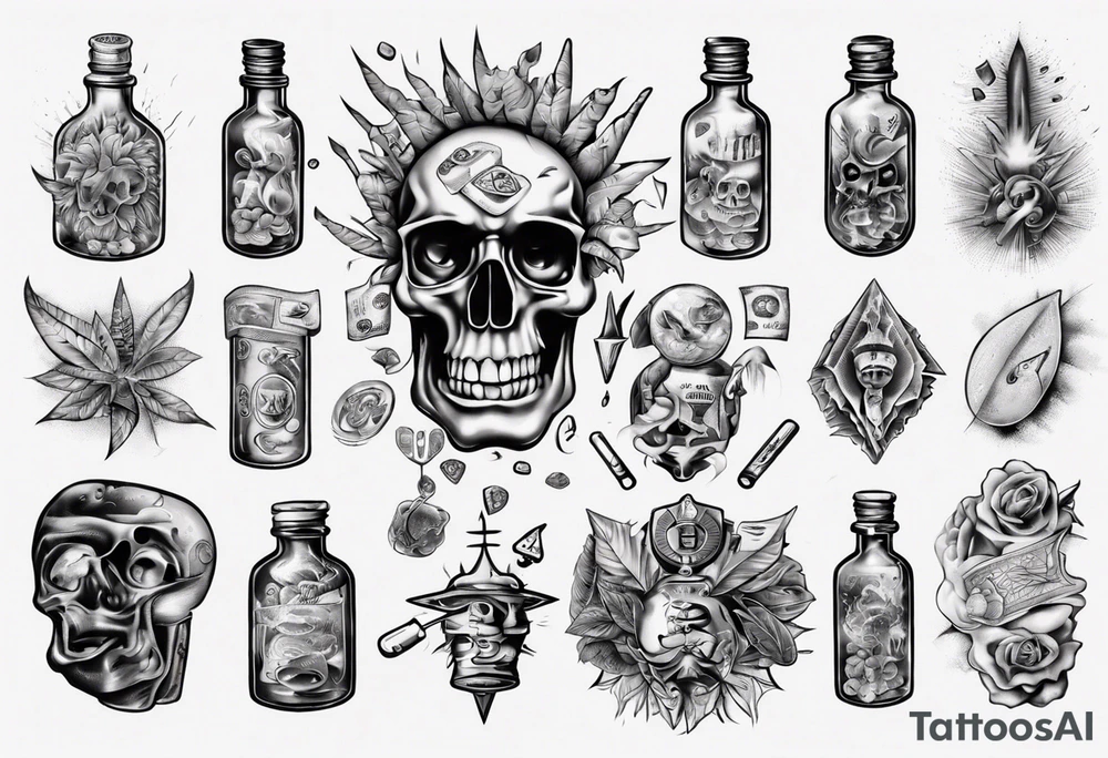 drugs and money tattoo idea
