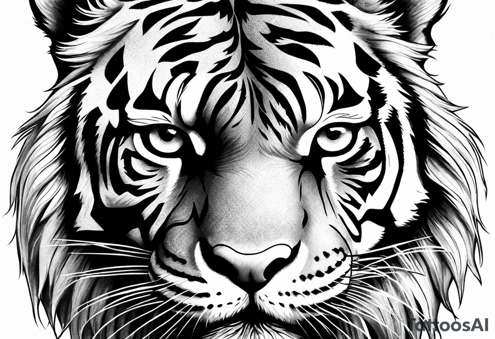 Fierce tiger tattoo idea