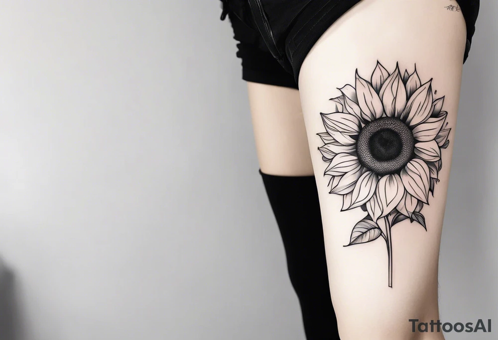 standing sunflower tattoo idea