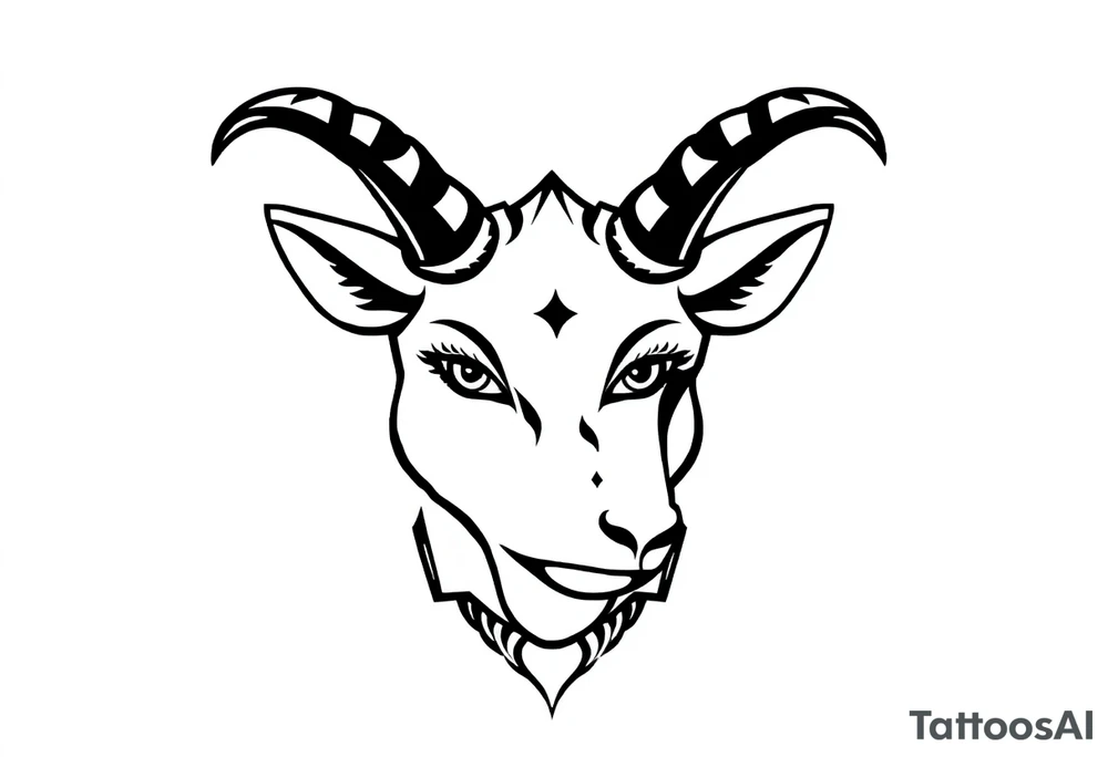 Capricorn head  10x10 cm 
Neutral face tattoo idea