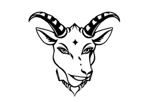Capricorn head  10x10 cm 
Neutral face tattoo idea