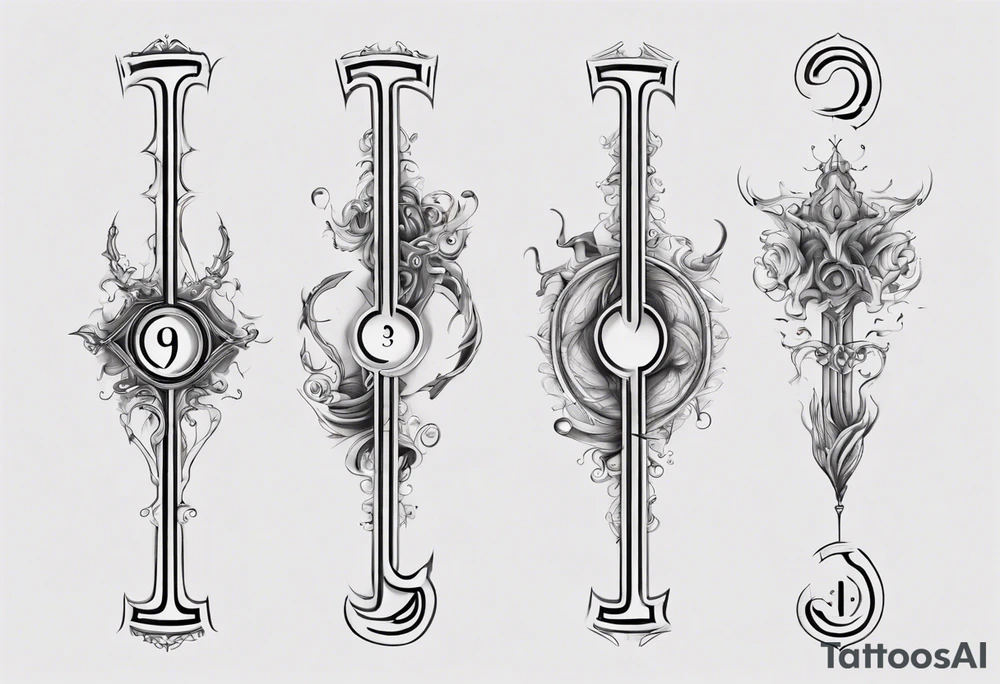 number 9 upside down and right side up connected in the middle. Tall and thin tattoo idea