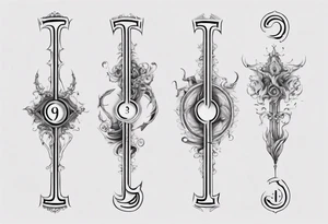 number 9 upside down and right side up connected in the middle.  Tall and thin tattoo idea