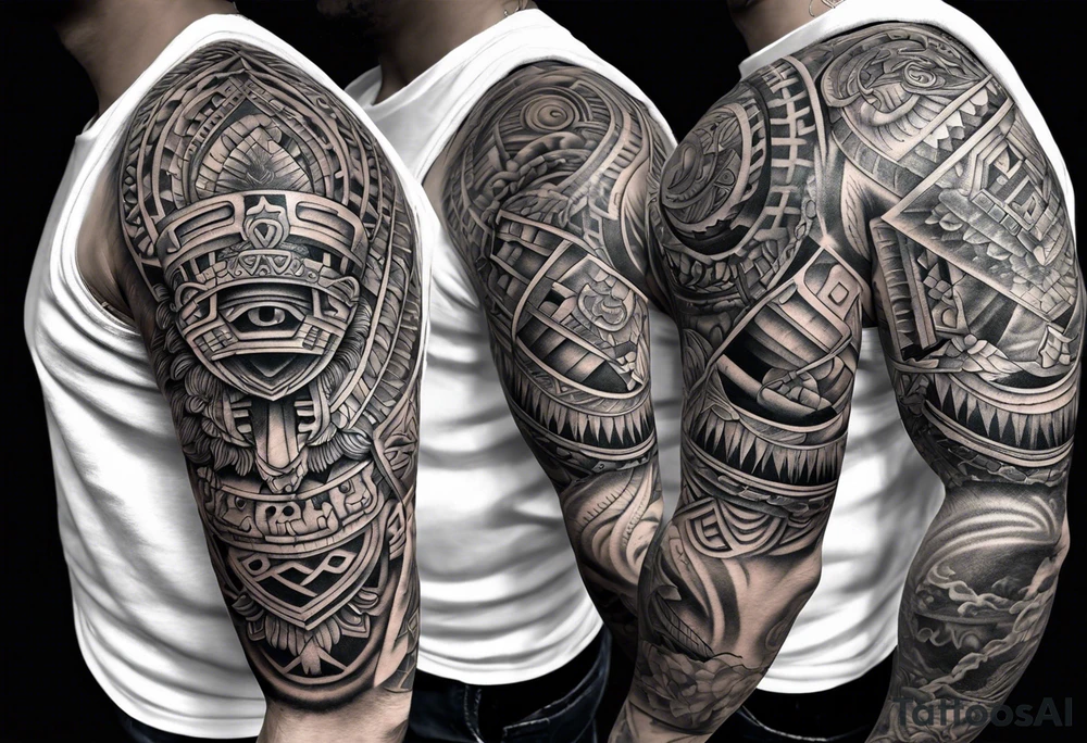 mayan sleeve tattoo idea