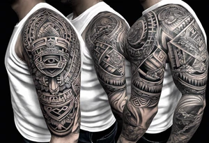 mayan sleeve tattoo idea