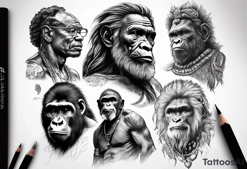 Human evolution tattoo idea