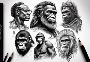 Human evolution tattoo idea