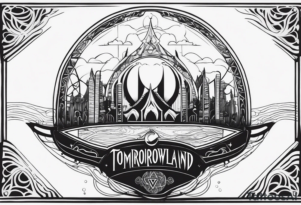 tomorrowland festival logo for 3 friends tattoo idea