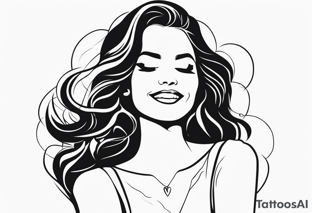 woman breaking my heart smiling tattoo idea