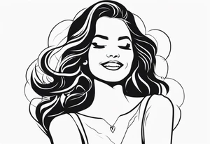 woman breaking my heart smiling tattoo idea