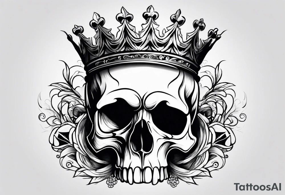 side profile 
skull crown tattoo idea