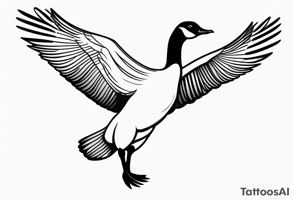 canadian goose shaking wings profile tattoo idea