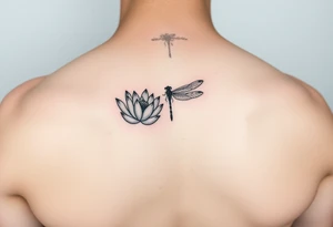 Lotus flower and dragonfly tattoo idea