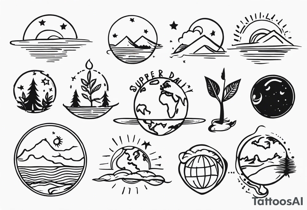 SUPER SIMPLE EARTH DAY FLASH TATTOOS tattoo idea